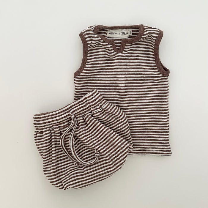 Winnie + Crew Tatum Sleeveless Set in Brown with Bloomers