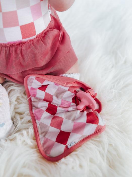 Dream Big Little Co DREAMY PINK CHECKERS DREAM LOVEY