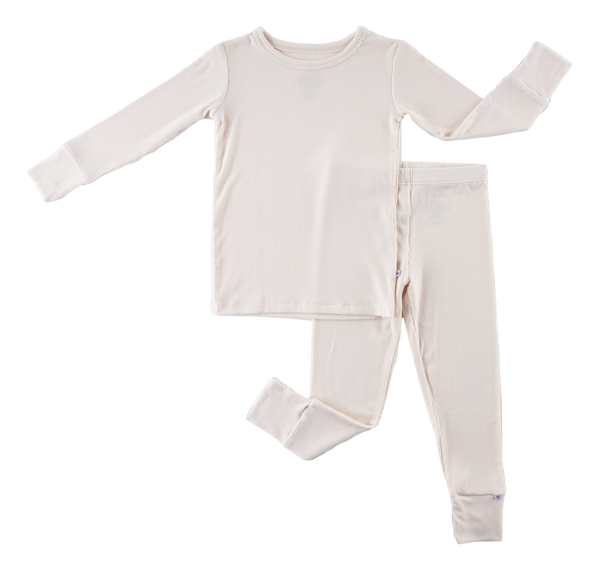 Birdie Bean ivory ribbed 2-piece pajamas