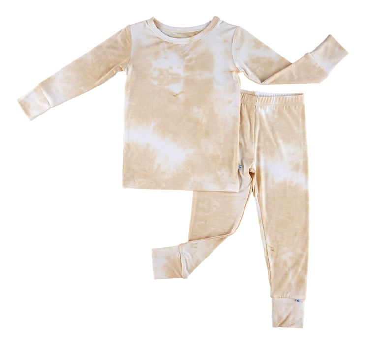 Birdie Bean ivory tie-dye 2-piece pajamas