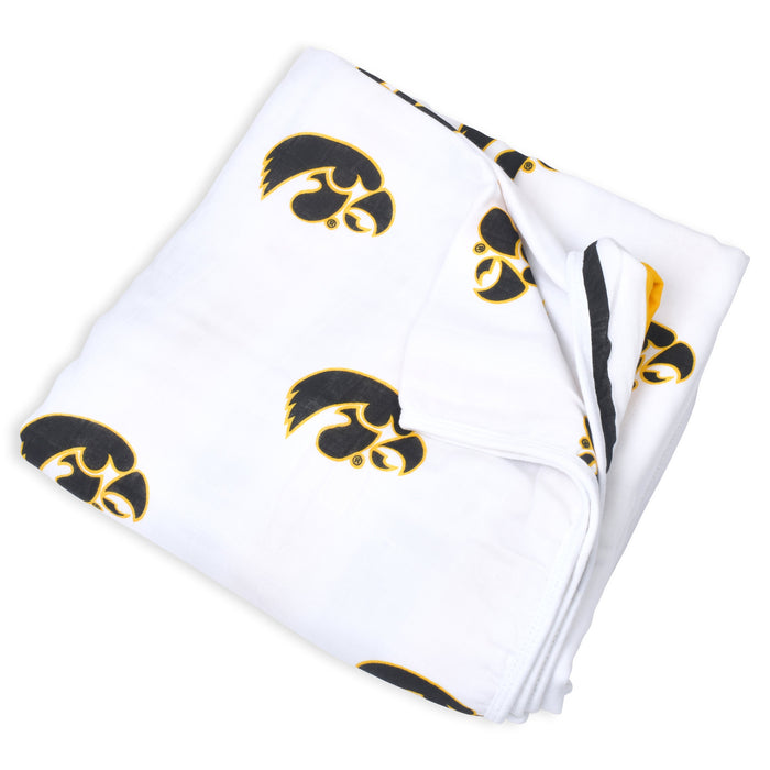 Three Little Anchors University of Iowa Muslin Blanket