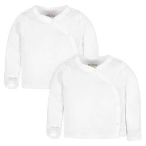 Mighty Goods 2-Pack Baby Neutral White Long Sleeve Side Snap Tee
