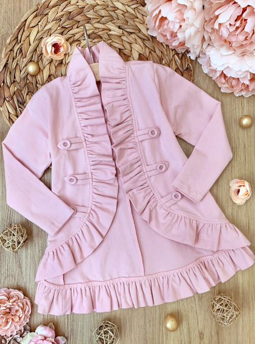 Mia Belle Girls Mommy and Me Bestie Blazer Ruffle Cardigan