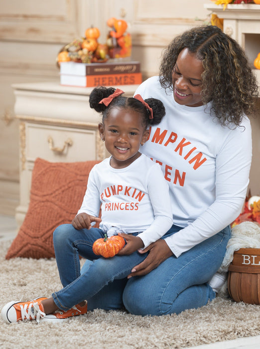 Mia Belle Girls Mommy and Me Pumpkin Queen and Princess Tops