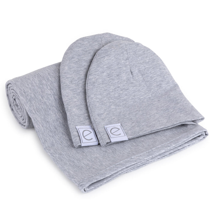 Ely's & Co. Jersey Knit Cotton Swaddle Blanket and Beanie Gift Set