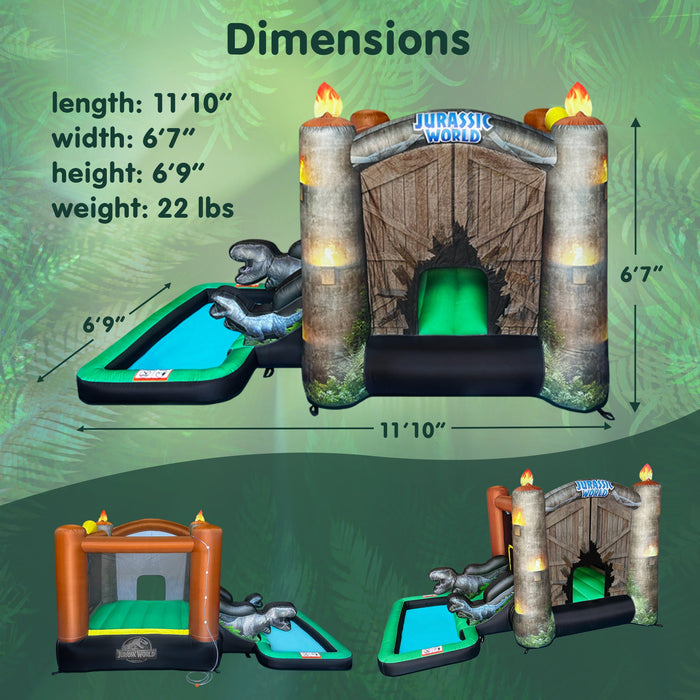 Funormous Jurassic World Bounce House Water Slide with Pool