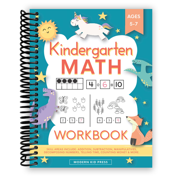 Lay it Flat Kindergarten Math Workbook: Age 5-7 | Addition and Subtraction Activities (Spiral Bound)