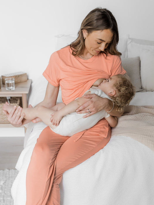 Kindred Bravely Everyday Asymmetrical Nursing T-shirt | Vintage Coral