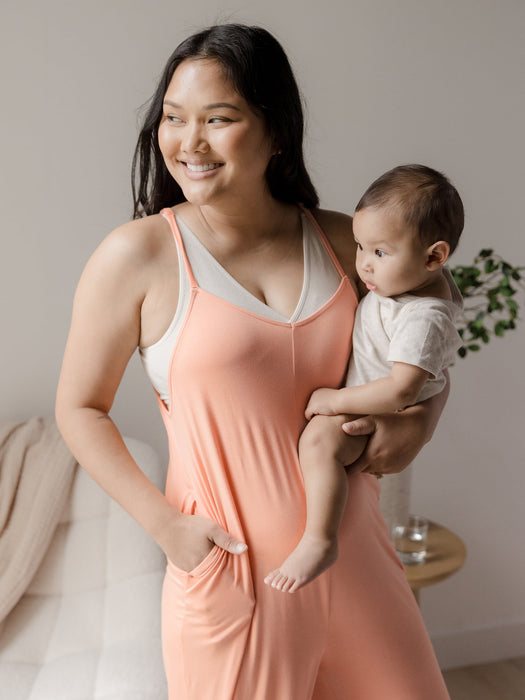 Kindred Bravely Charlie Maternity & Nursing Romper | Vintage Coral