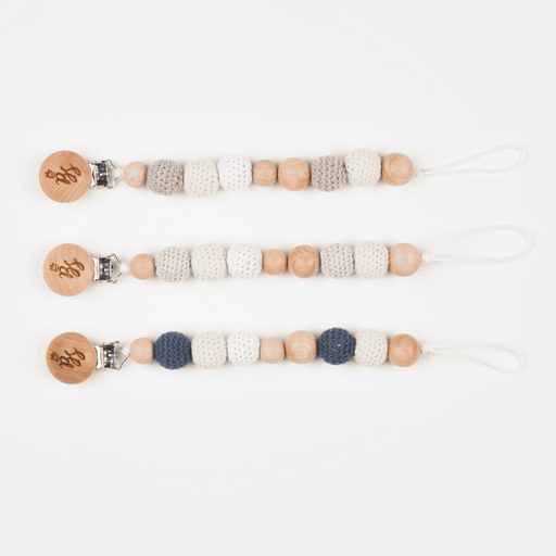 Bebe Sweeny Boys Handmade Crochet Beads Pacifier-clips