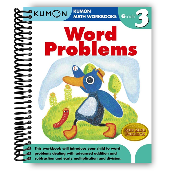 Lay it Flat Kumon Grade 3 Word Problems (Spiral Bound)