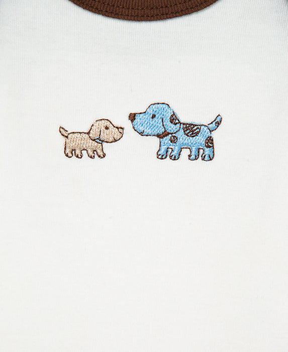 Little Me Cute Puppies 3 Pack Bodysuits - Blue
