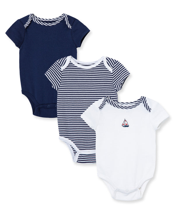 Little Me Sailboats 3 Pack Bodysuits