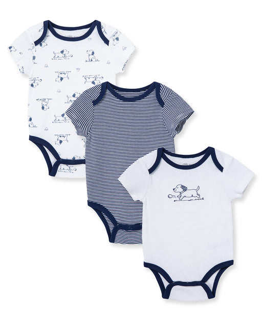Little Me Puppy Toile 3 Pack Bodysuits