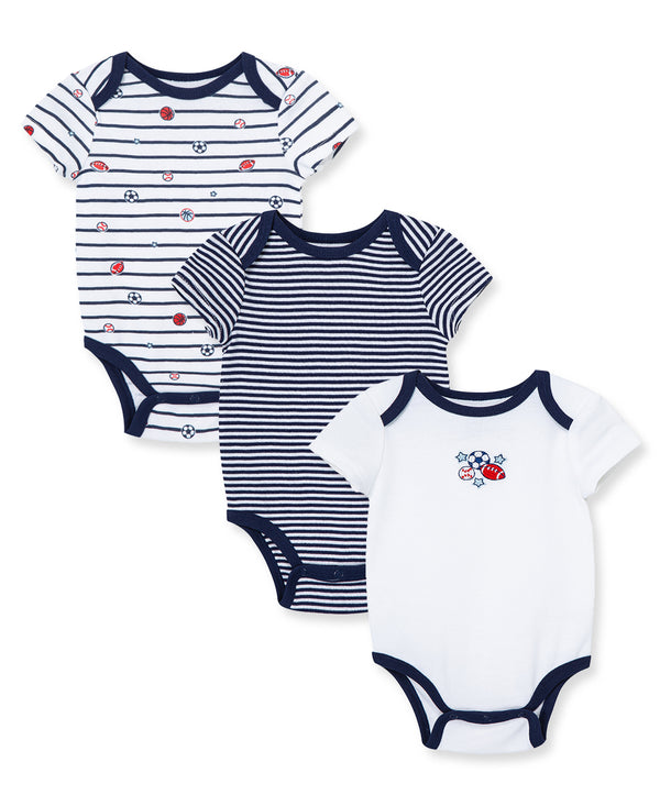 Little Me Sports Star 3 Pack Bodysuits