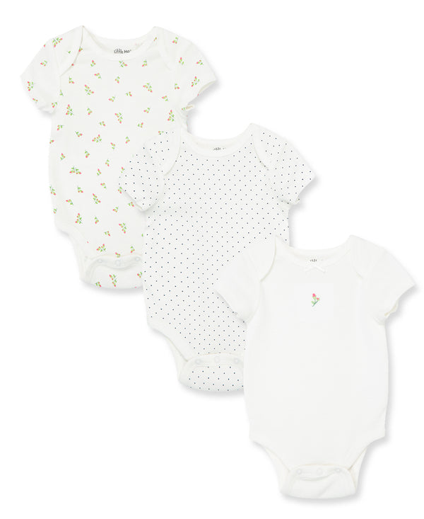 Little Me Rosebud 3 Pack Bodysuits