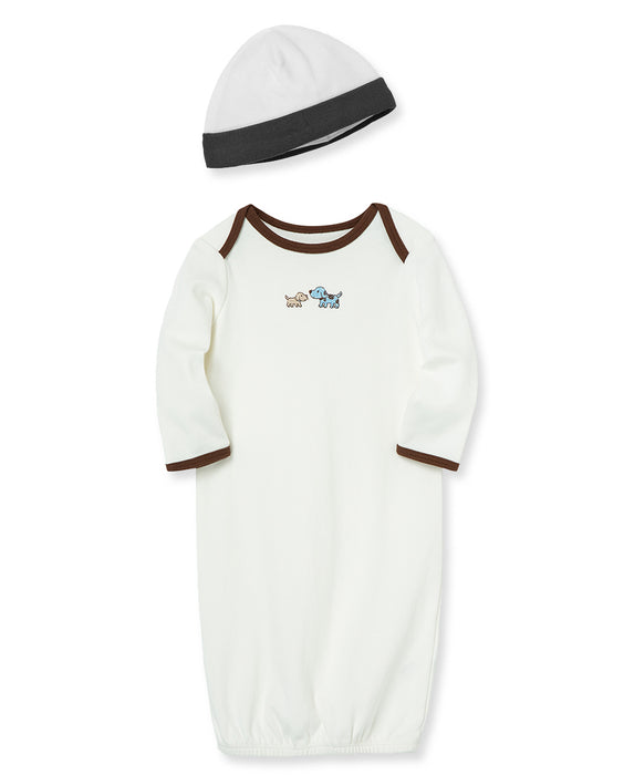 Little Me Puppies Gown with Hat
