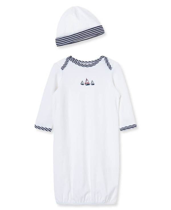 Little Me Sailboats Gown with Hat