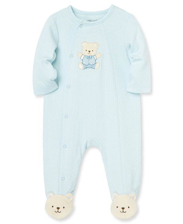 Little Me Cute Bear Footie - Blue