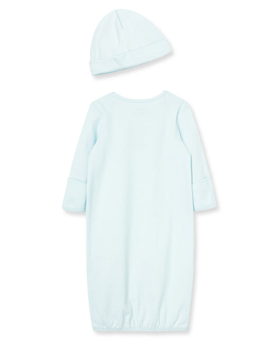 Little Me Cute Bear Gown with Hat - Blue