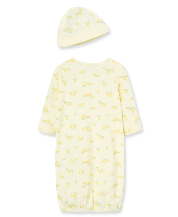 Little Me Ducks Gown with Hat in Pear - Yellow