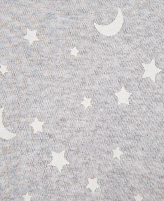 Little Me Moon & Stars Footie with Hat in Grey