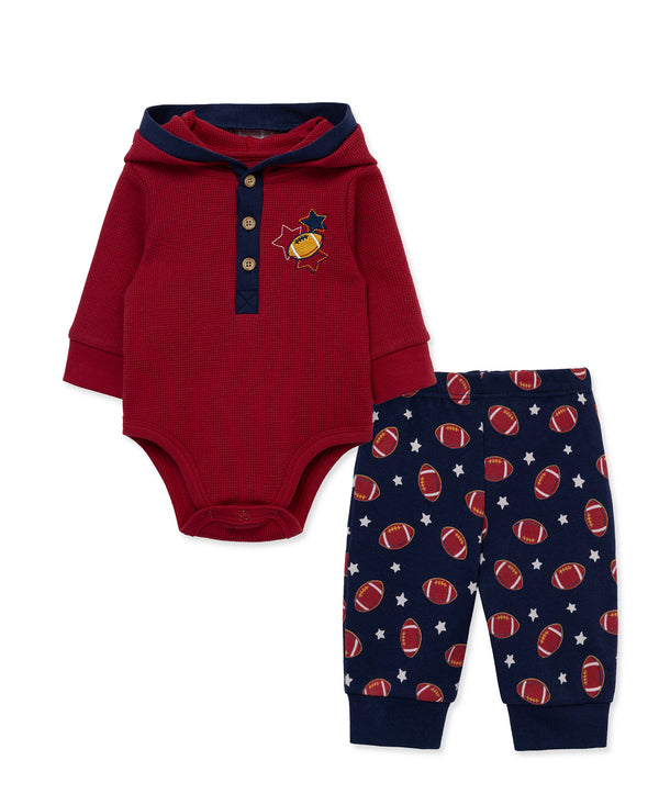 Little Me Football Bodysuit Pant Set