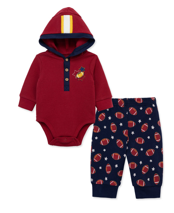 Little Me Football Bodysuit Pant Set