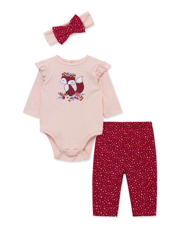 Little Me Cute Fox Bodysuit Set with Headband