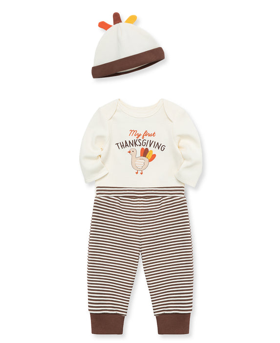 Little Me Turkey Bodysuit Set