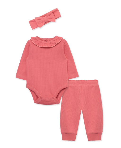 Simply Little Me Rose Bodysuit and Pant Set with Headband