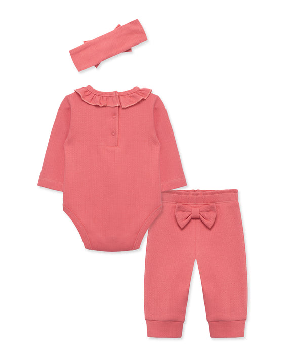 Simply Little Me Rose Bodysuit and Pant Set with Headband