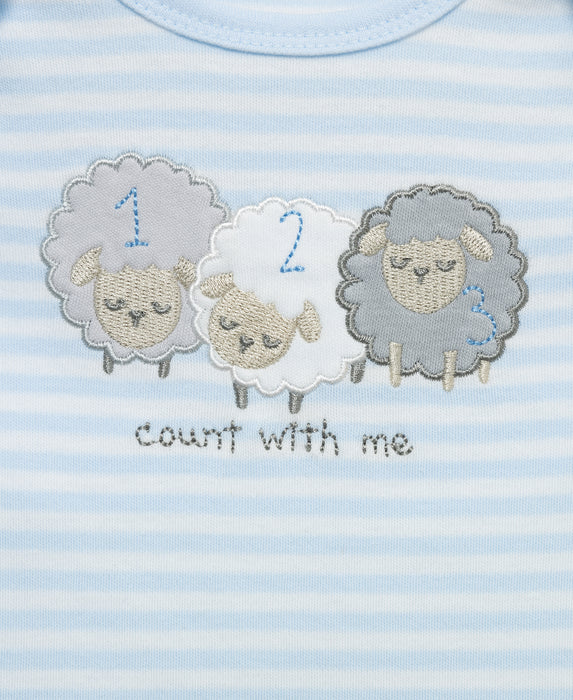 Little Me Counting Sheep Footed Pant Set with Hat