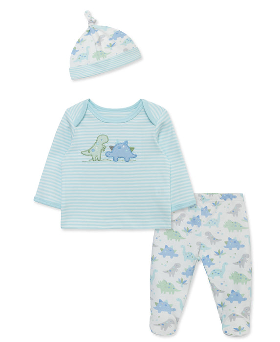 Little Me Cute Dino Footed Pant Set with Hat