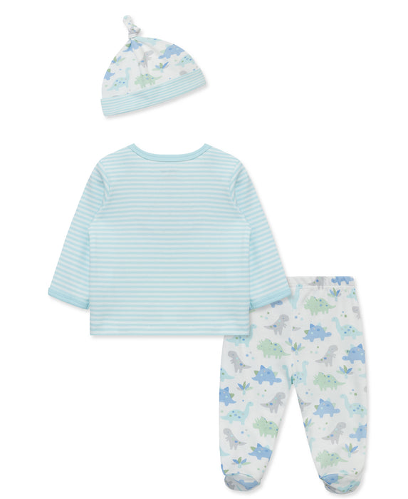 Little Me Cute Dino Footed Pant Set with Hat