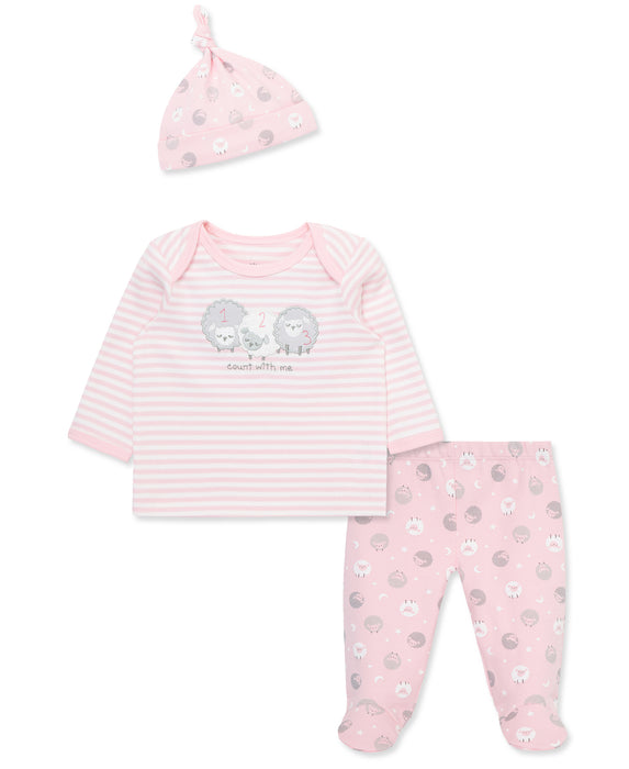 Little Me Cute Sheep Footed Pant Set with Hat