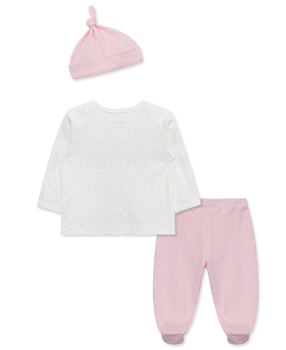 Little Me Ballet Stars Footed Pant Set with Hat