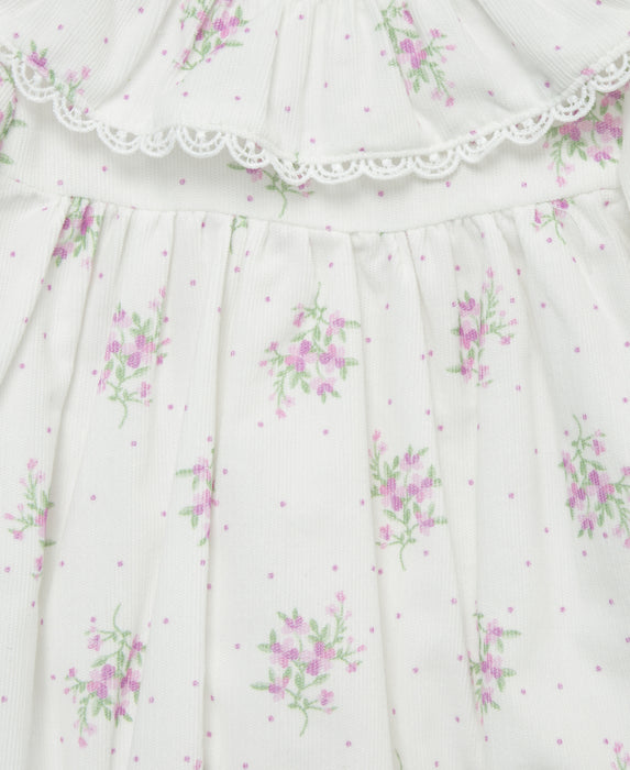 Little Me Dainty Floral Bubble Set with Socks