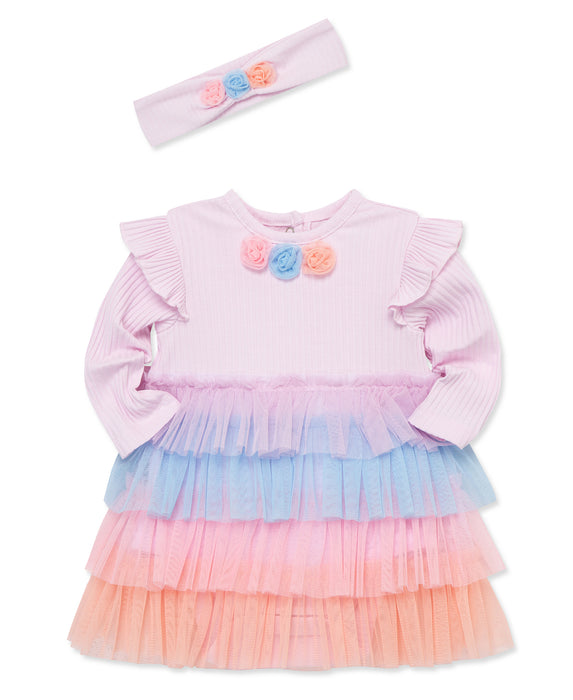 Little Me Colorful Tutu Dress with Headband