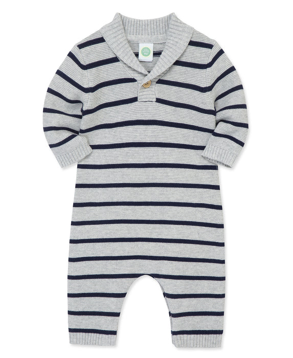 Little Me Striped Sweater Coverall