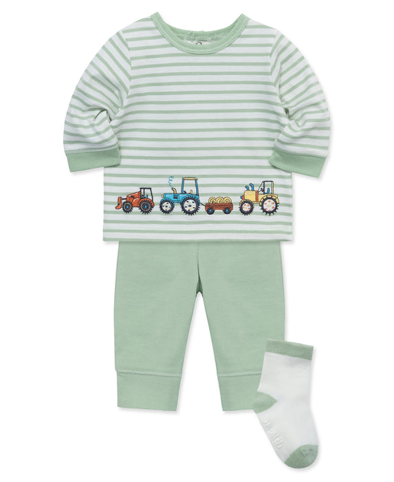 Little Me Tractor Jogger Set with Socks