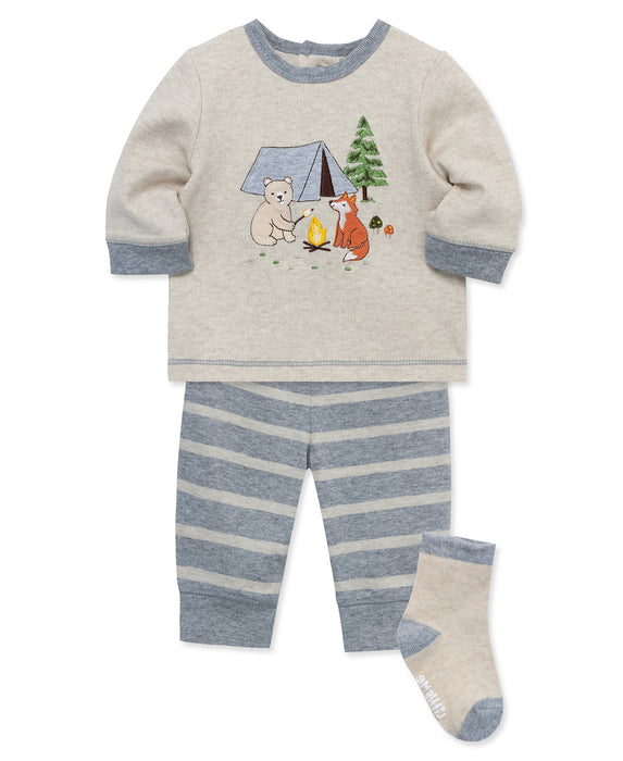 Little Me Campsite Jogger Set with Socks