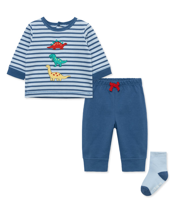 Little Me Dinos Jogger Set with Socks