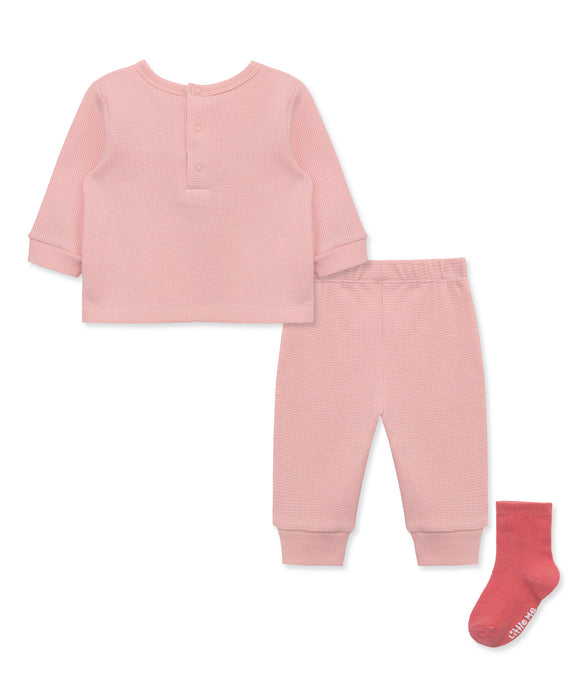 Simply Little Me Pink Bear Jogger Set with Socks