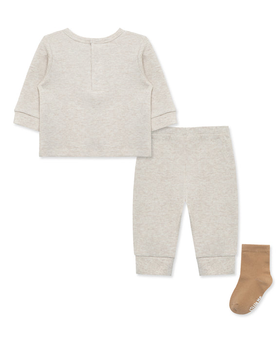 Simply Little Me Oatmeal Bear Jogger Set with Socks