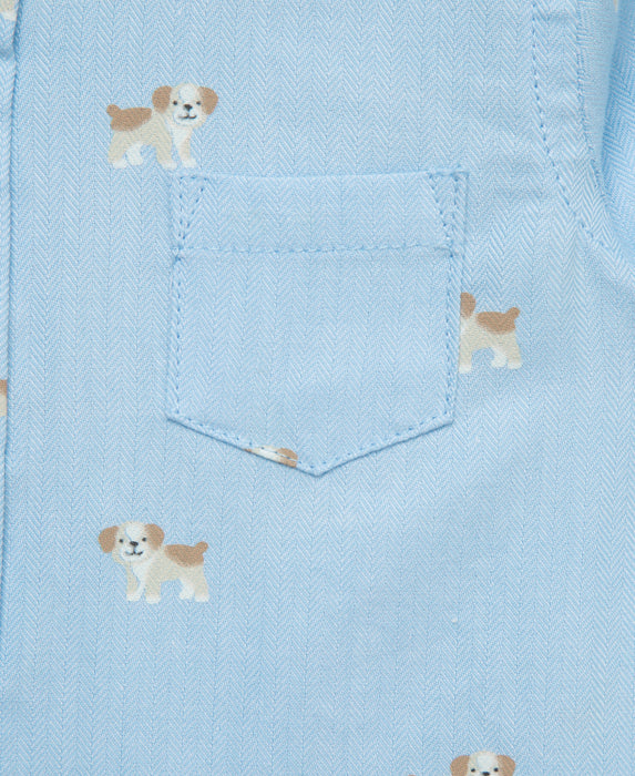 Little Me Puppies Woven Pant Set