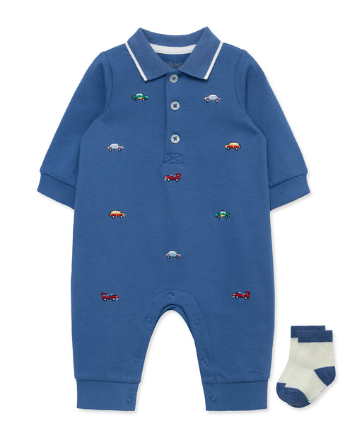 Little Me Cars Coverall with Socks