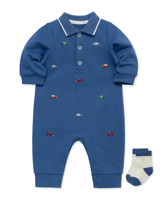 Little Me Cars Coverall with Socks