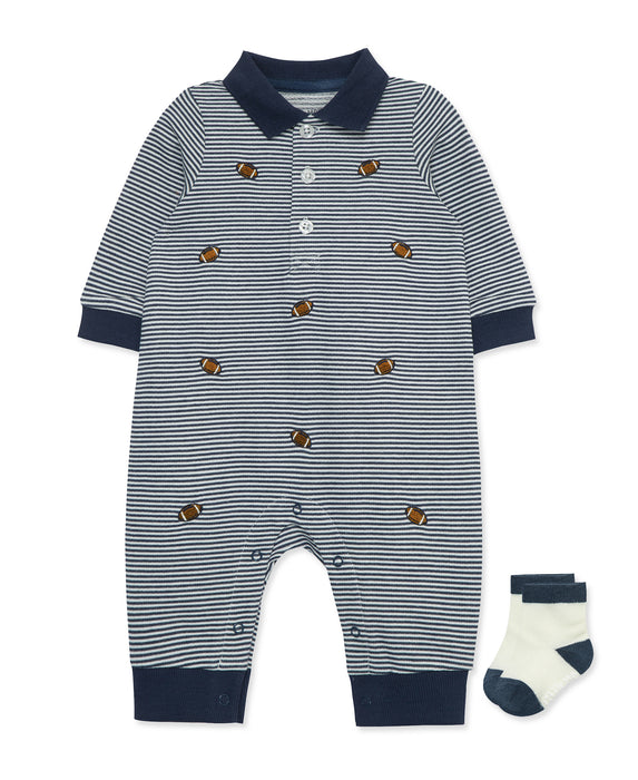 Little Me Football Coverall Socks