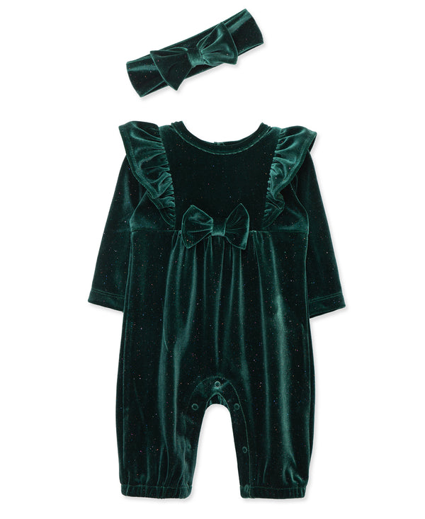 Little Me Sparkle Jumpsuit with Headband